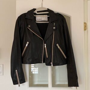 Doma black leather jacket